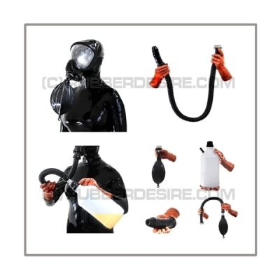 Deluxe Draeger ELITE gasmask-zipperhood-system ULTIMATE-E with tube-set, sniffdildo, inhaler-set and rebreathing-bag-set